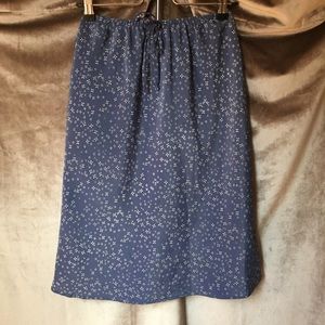 VS Vintage Studio Summer Blue Floral Midi Skirt